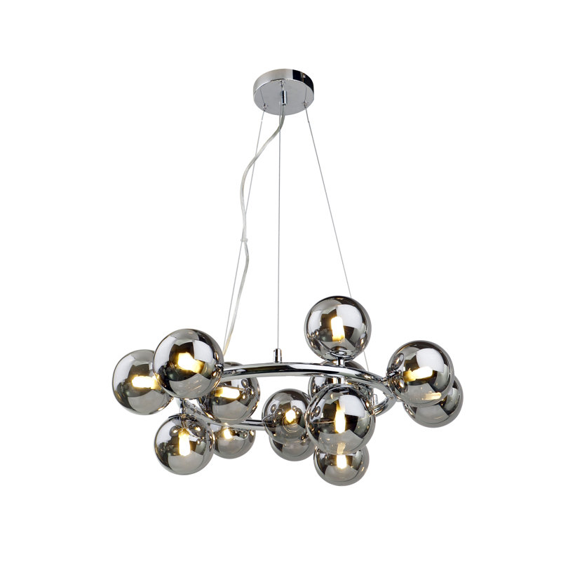 Broadus 15 - Light Cluster Pendant, Chrome, Smoke