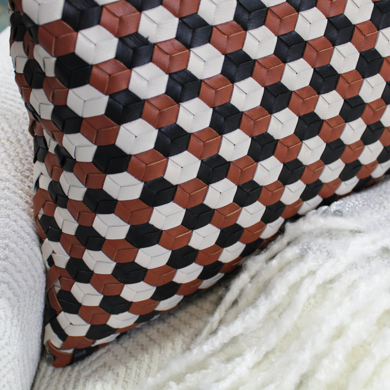Geometric Feather Throw Pillow