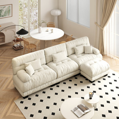 Canapé modulaire modulaire de 133,8 po, canapé en L avec repose-pieds mobile, sièges profonds modernes pour le salon
