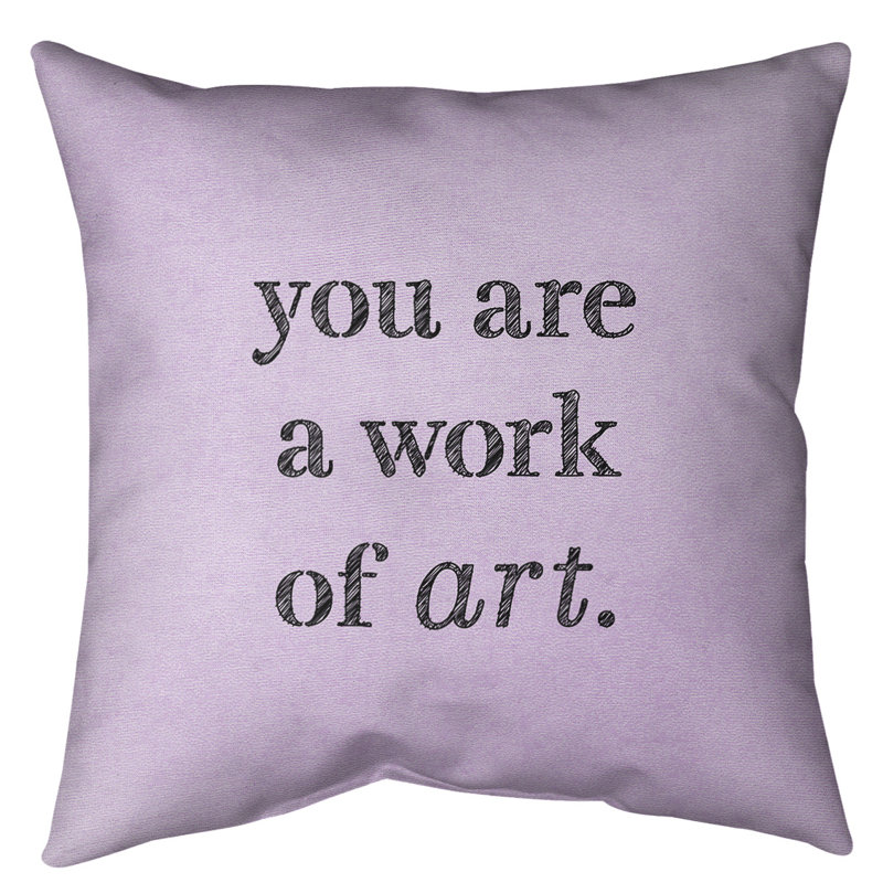 Oreiller de plancher Work of Art, 40 po x 40 po, Mauve / Noir