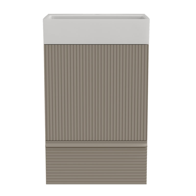 Meuble-lavabo moderne autoportant de 20 po avec lavabo en céramique, Gris