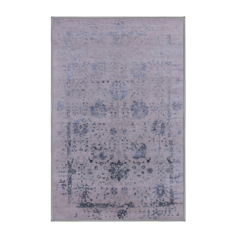 Tapis oriental mauve / gris Sharo, Rectangle 6 pi x 9 pi