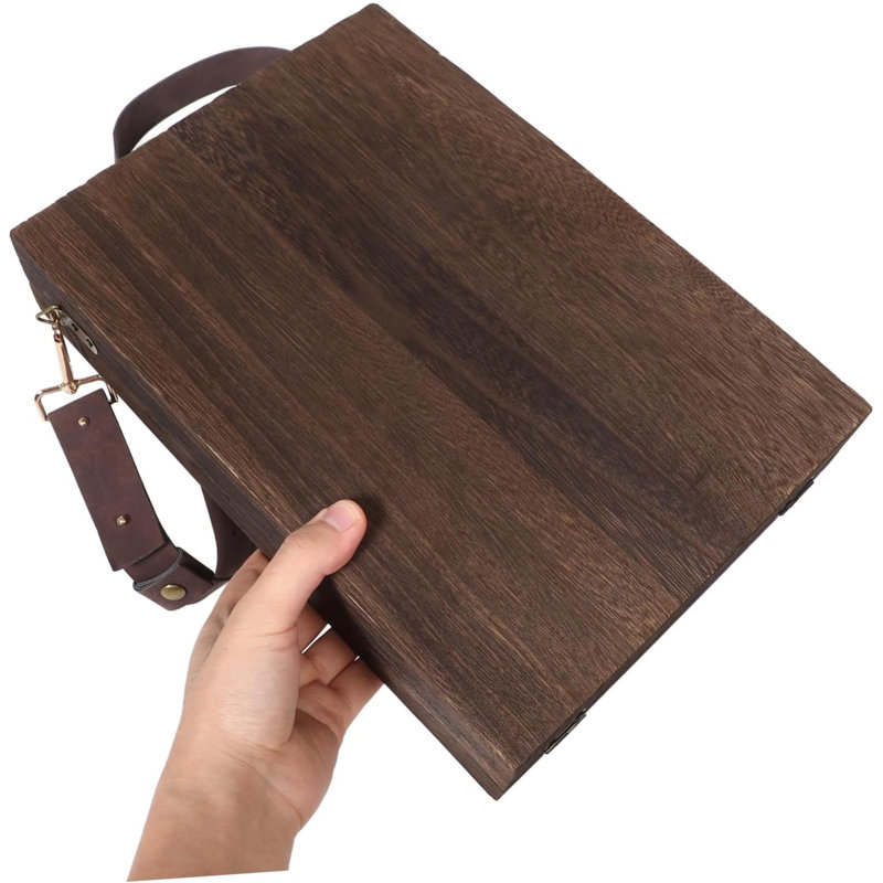 Boîte en bois Messenger avec couvercle à charnière