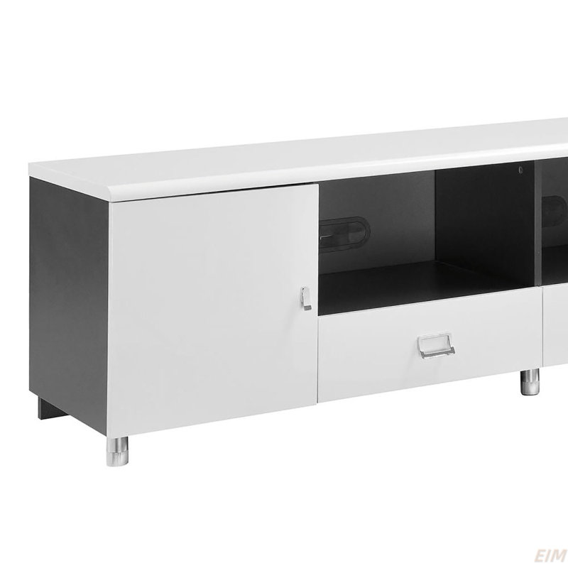 Console à 2 tiroirs blanc brillant