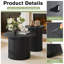 Baheerah Rustic Wood Finish Nesting Coffee Table Set, Black-716918666