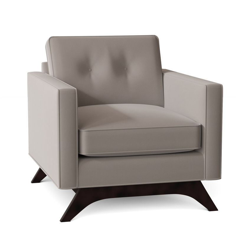 Fauteuil capitonné de 34 po de largeur Flinn, Ciment Akiko