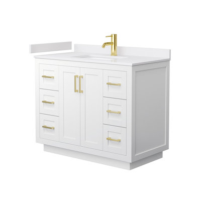 Miranda 42" Freestanding Single Bathroom Vanity with Cultured Marble Top