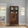 Anjalika Chevron Glass Door China Cabinet with Wine Bottle Storage