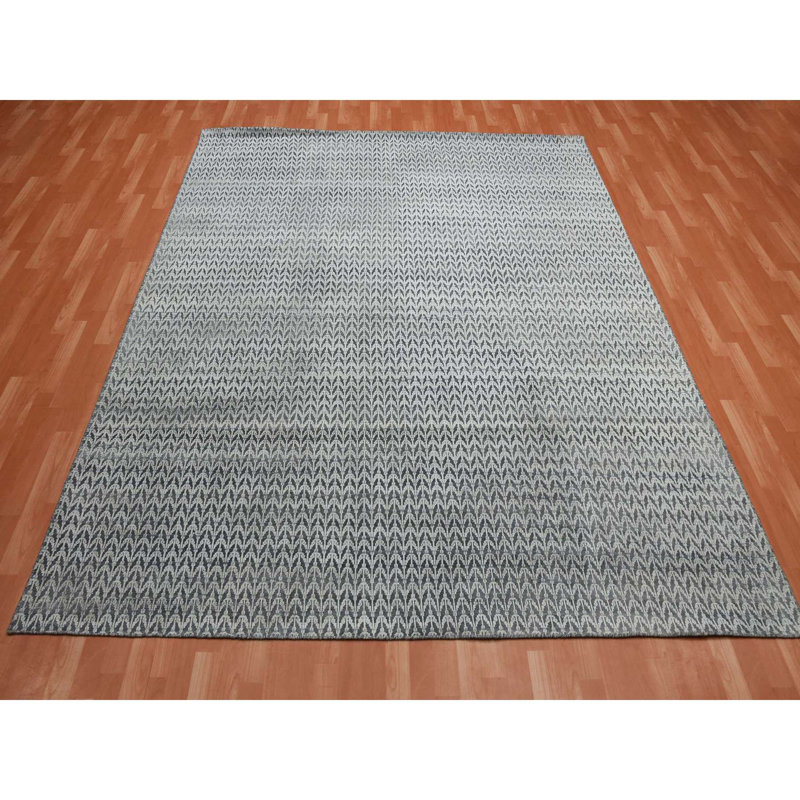 Tapis noir en laine noué à la main 8 pi x 10 pi 1114FF2B555F48819BE79AA30A1E887A