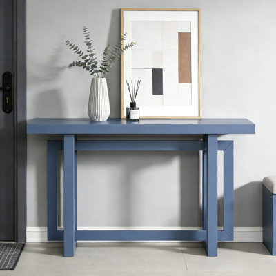 Table d'entrée en placage de pin, console triple rectangulaire, table de canapé polyvalente très longue