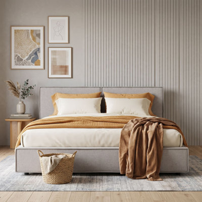 Queen Upholstered Platform Bed with Headboard