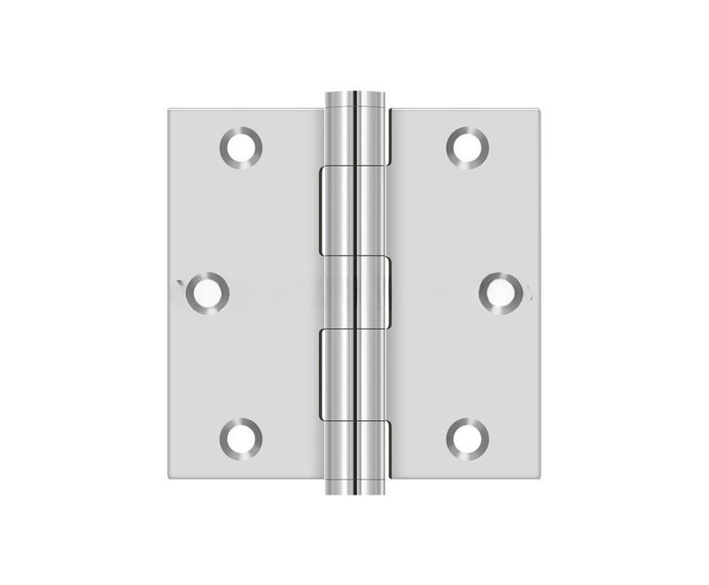 Paire d'acier inoxydable poli à charnière carrée 3-1 / 2 "x 3-1 / 2" Deltana SS35U32, Chrome poli