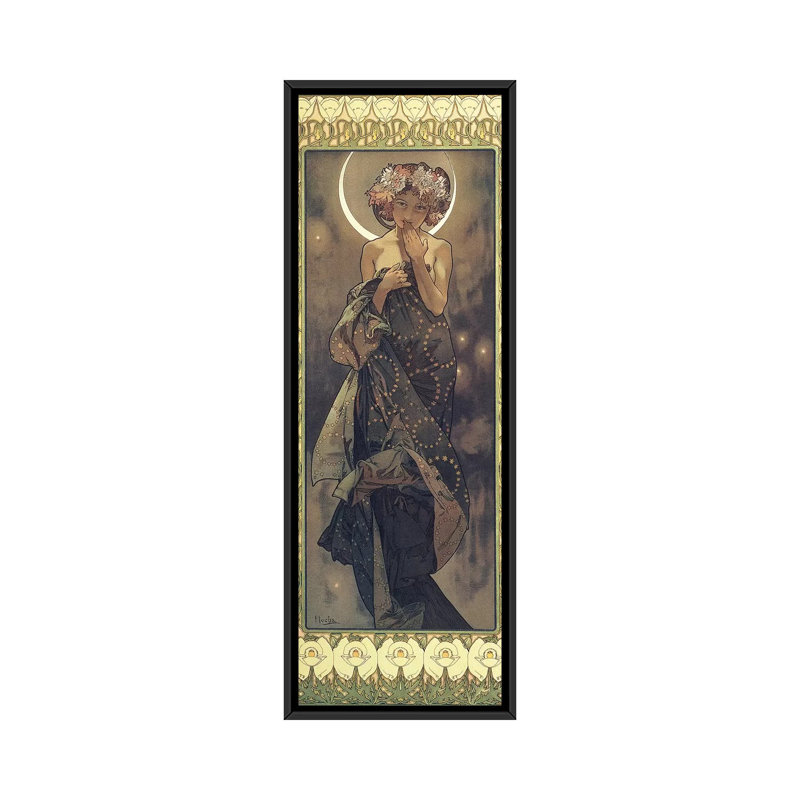 La lune et les étoiles: la lune, 1902 par Alphonse Mucha - impression panoramique, H 36 po x l 12 po x P 1,5 po