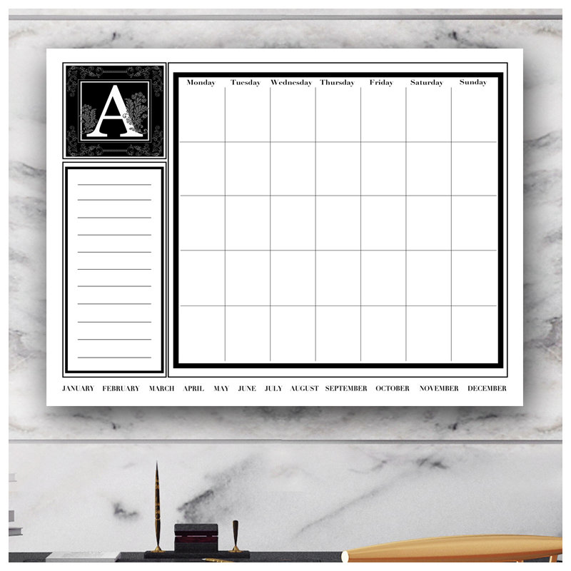 Tableau effaçable mensuel, Lettre G