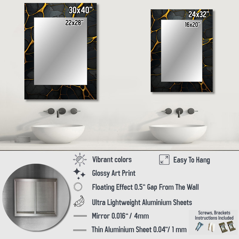 Taliesen - Landscapes Decorative Mirror On Metal, 40 po x 30 po