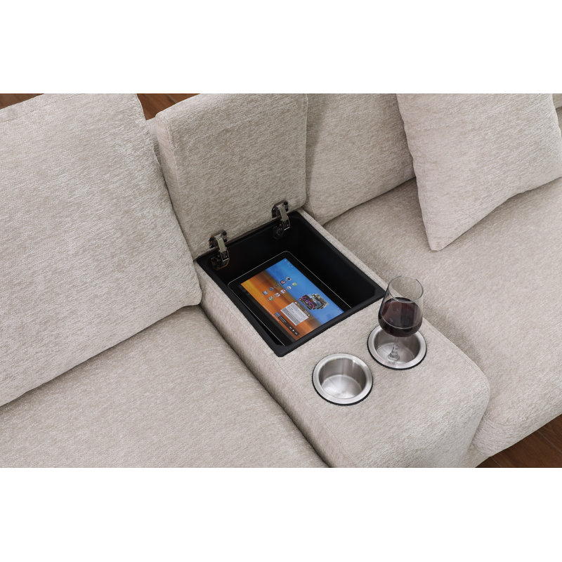 Canapé et chaise rembourrés Nyeisha, Chenille beige