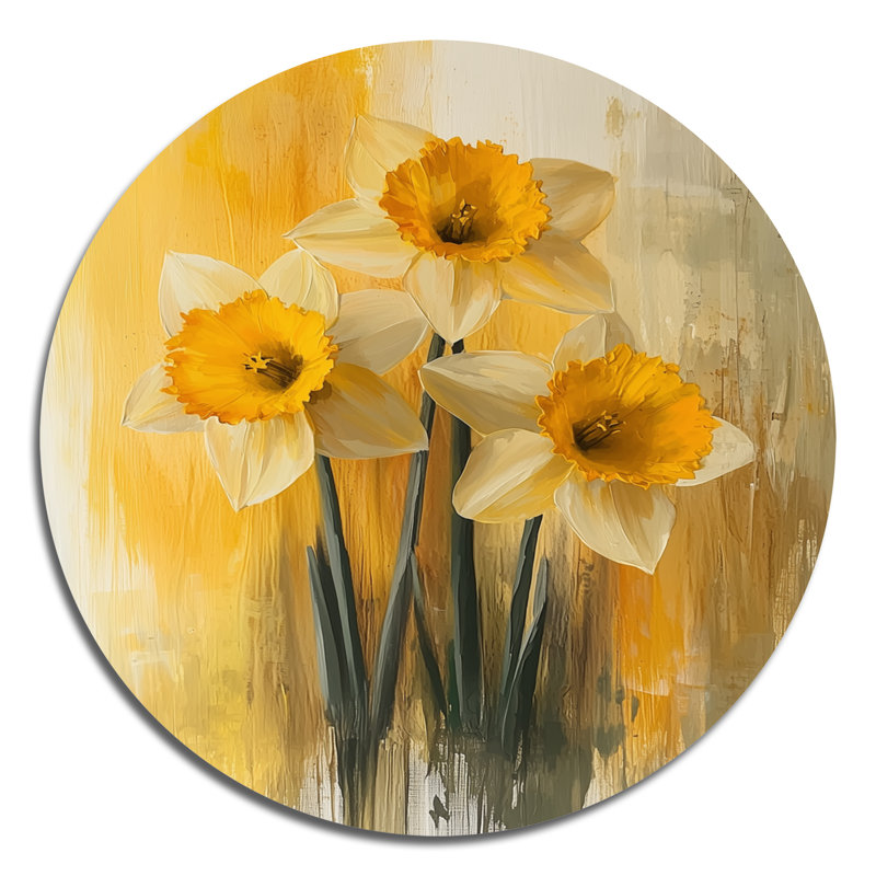 Jolita - Décoration murale traditionnelle en métal jaune, H 16 po x l 16 po