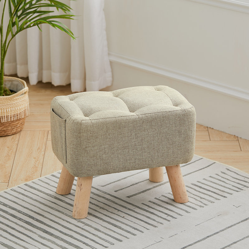 41cm Wide Tufted Rectangle Footstool Ottoman with Storage