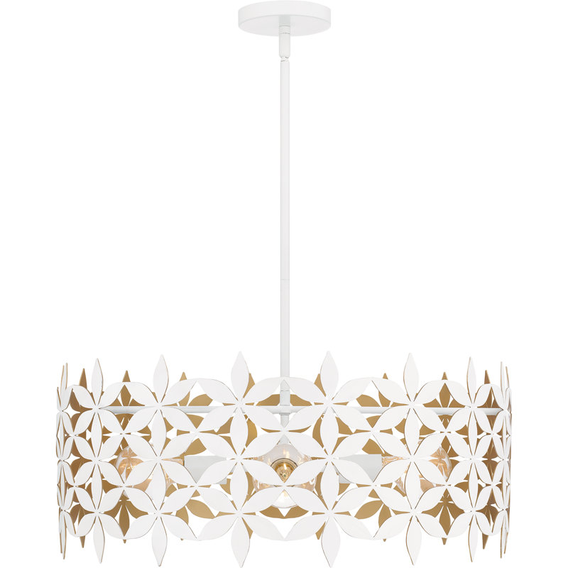 Luminaire suspendu blanc mat 4 lumières Rennane