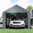 VEVOR Carport, 12 x 20 ft Heavy Duty Car Canopy with Roll-up Ventilated Windows and Removable Sidewalls-91989397-101934313