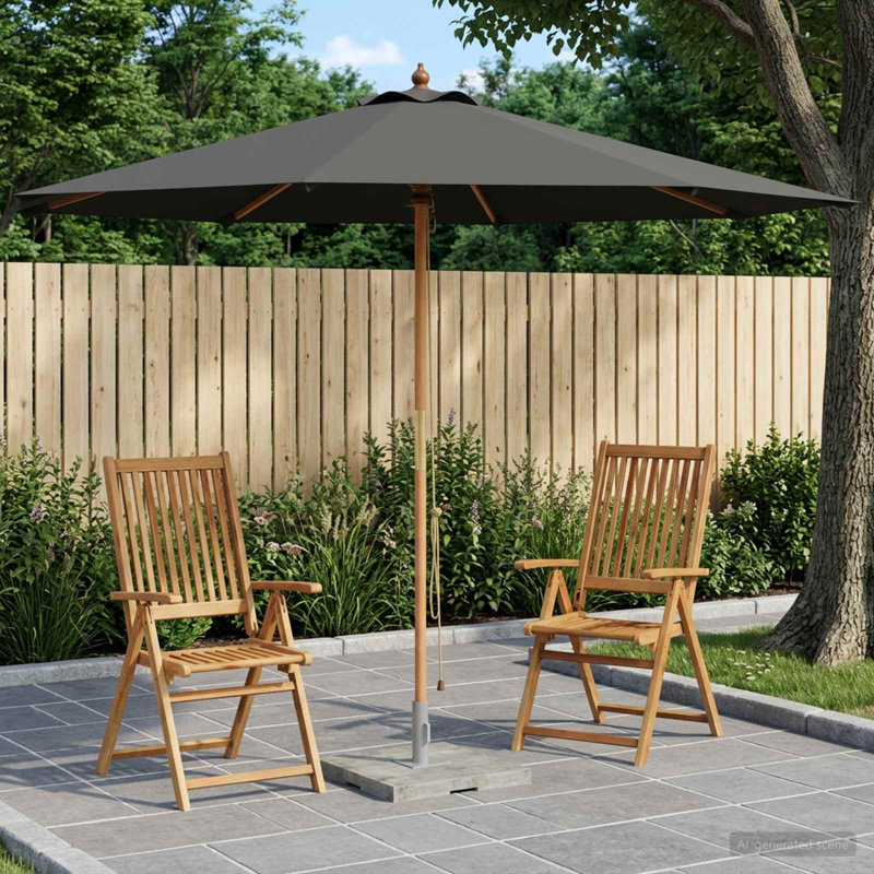 300 cm W X 300 cm D Beach Parasol with Manual Lift