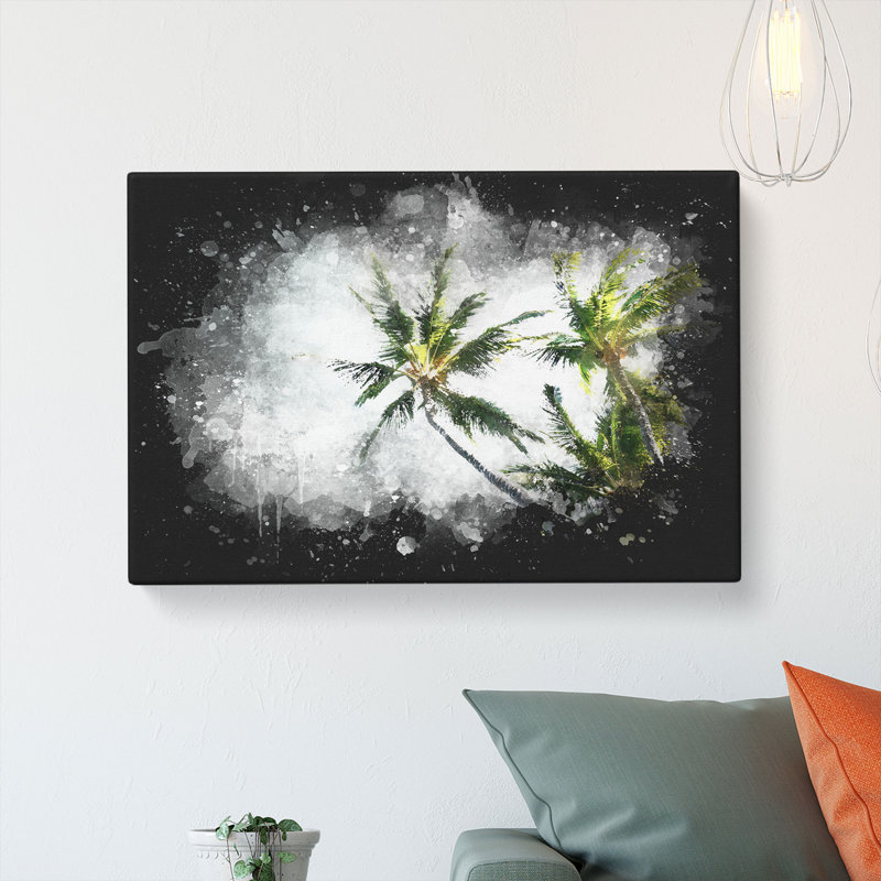 Tropical Palm Trees - Wrapped Canvas Print, 35cm H x 50cm W x 3cm D