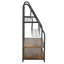 Porte-revues en métal à 2 niveaux avec tablettes en bois, tablette de rangement pour le salon ou la chambre à coucher-1602693879