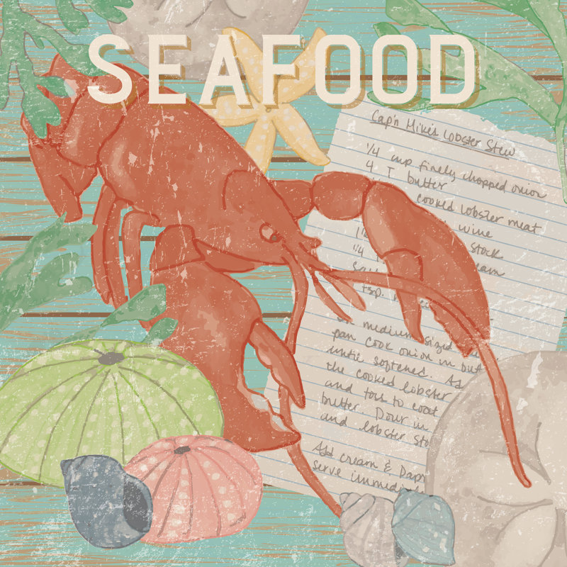 Fresh Seafood II by Leslie Mark - Wrapped Canvas Print, 91cm H x 91cm W