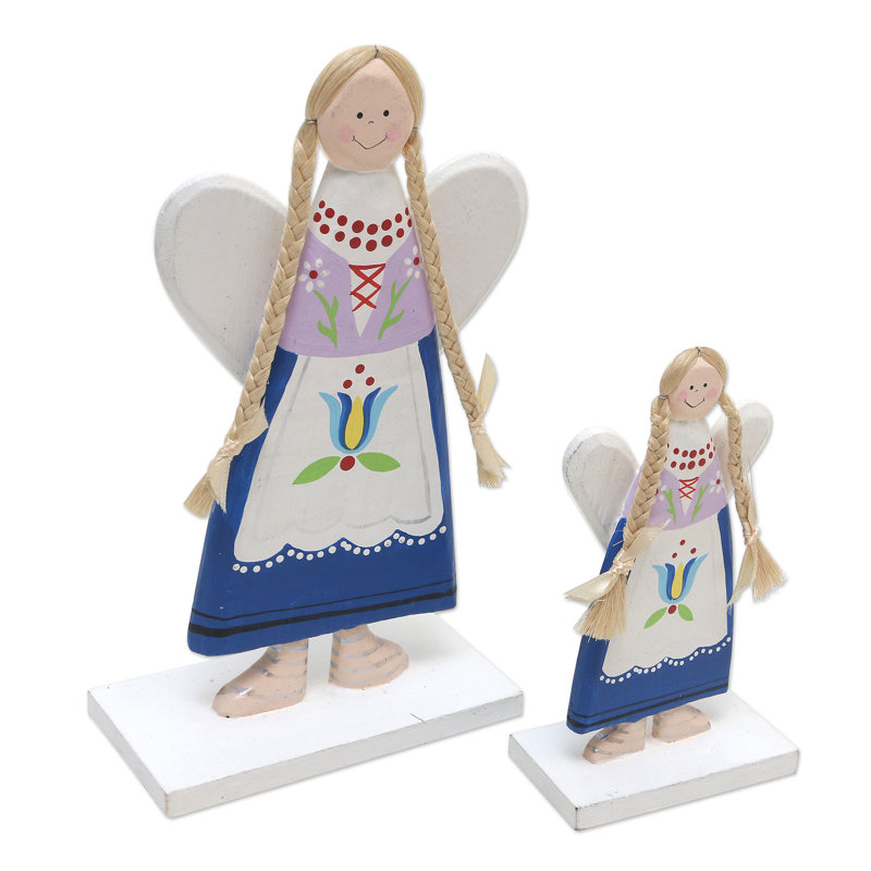 Ensemble de 2 figurines anges floraux