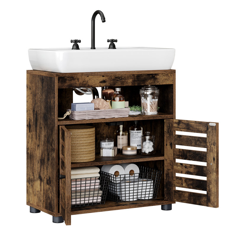 Mayfair 60cm Single Bathroom Vanity Base Only in Brown