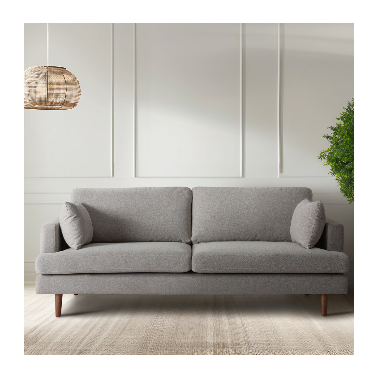 Laguna 83'' Upholstered Sofa, Mushroom Performance Basketweave