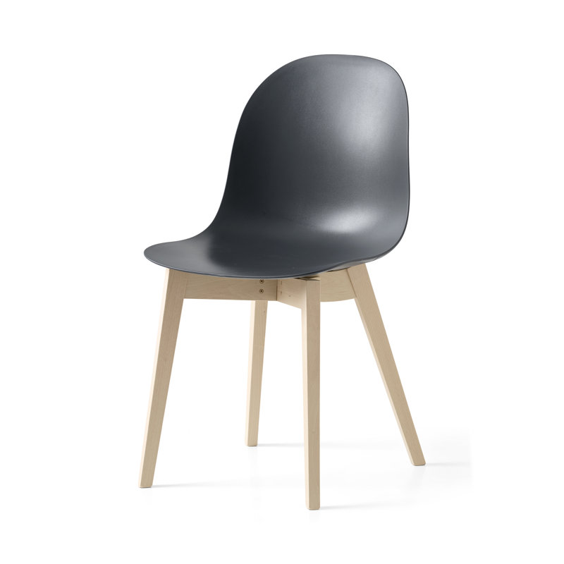 Academy Side Chair with Wooden Frame, Bleached, Matte Taupe