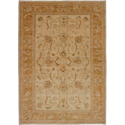 Quintavius One-of-a-Kind 6'4" X 8'10" 2010s Wool Area Rug in Beige