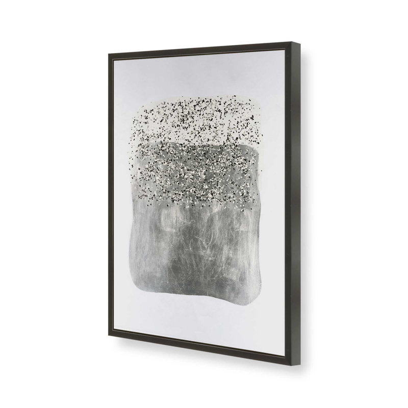 Metallic Rainfall I, Open Corner Framed, Satin Black, 15" H x 12" W