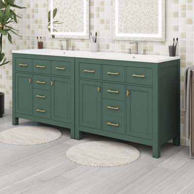 Ensemble de meuble-lavabo simple 72 po avec tiroirs et armoires 72 po