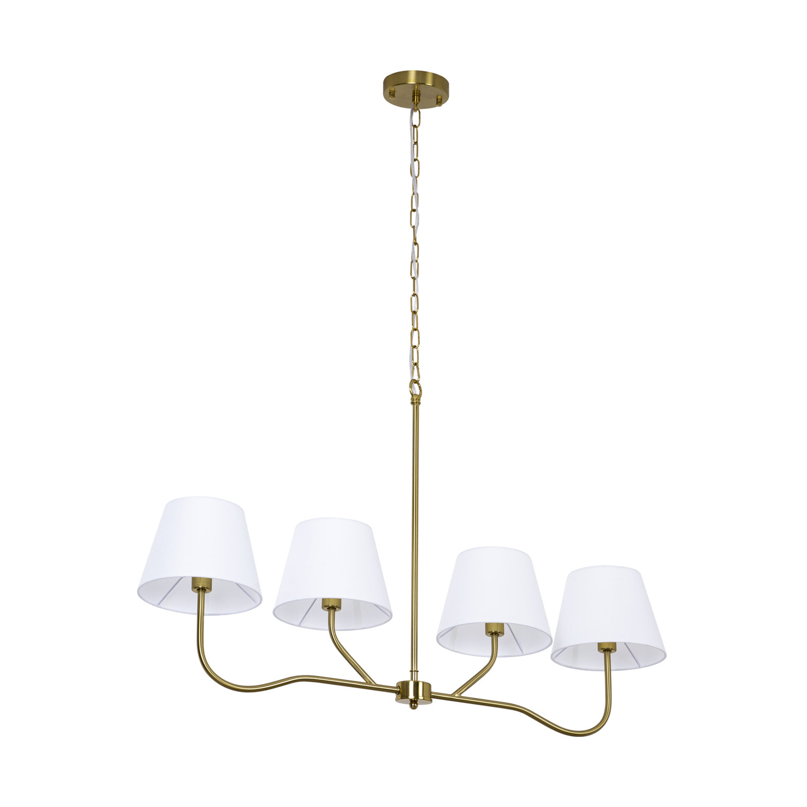 Conner 37" W 4-Light Shaded Pendant with Burlap Liner