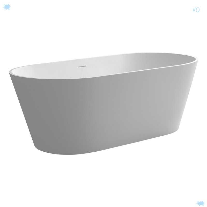 63" Solid Surface Soaking Bathtub