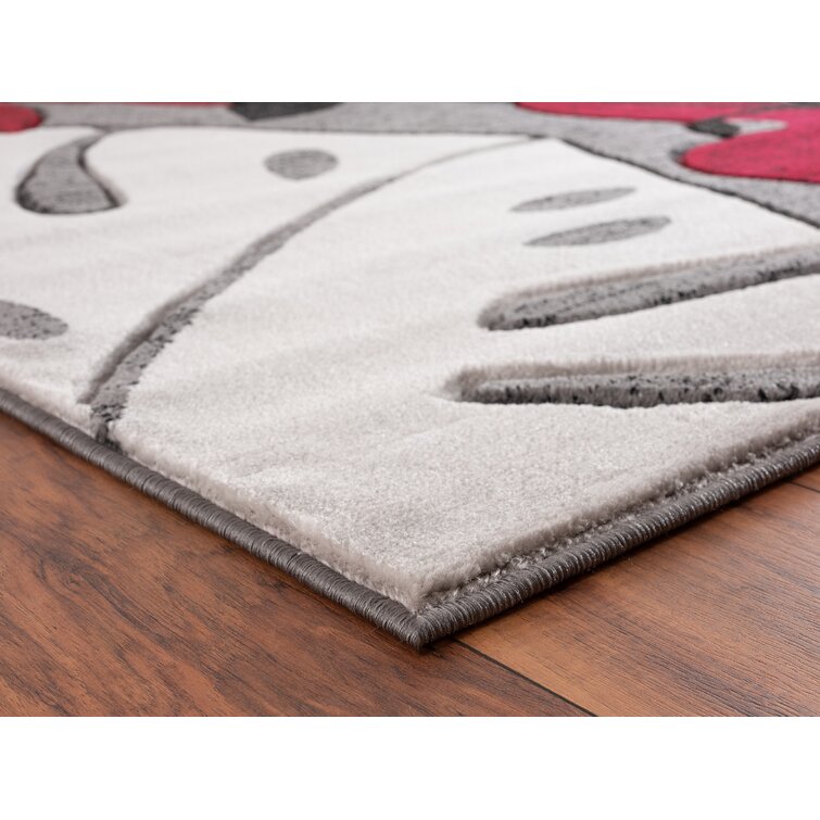 Bayou Breeze Shaver Performance Gray/Red Rug