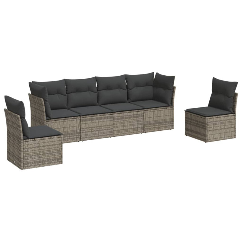 Ensemble de canapé de jardin Vidaxl, Gris foncé, Gris