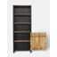 Industrial Mango Wood Tall Bookcase with 3 Shelf and 1 Door