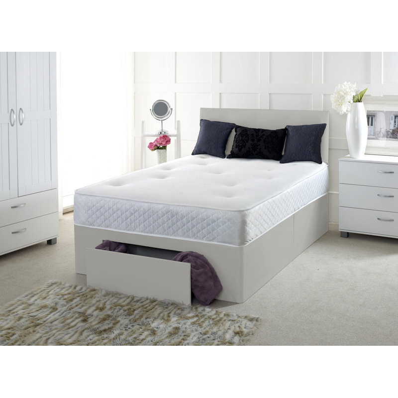 Lemelin Pocketsprung Divan Bed Set, Red, Double (4'6), No Drawer