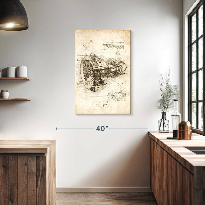 Laelle Jet Engine Sepia, 36" H x 24" W