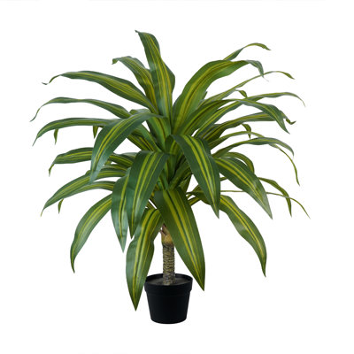 Artificial Dracaena Plant, 105cm / 120cm /150cm/180cm Tall Indoor Faux Tropical Tree with Realistic Variegated Leaves, Maintenance Free Decorative Floor Plant for Living Room Office Bedroom