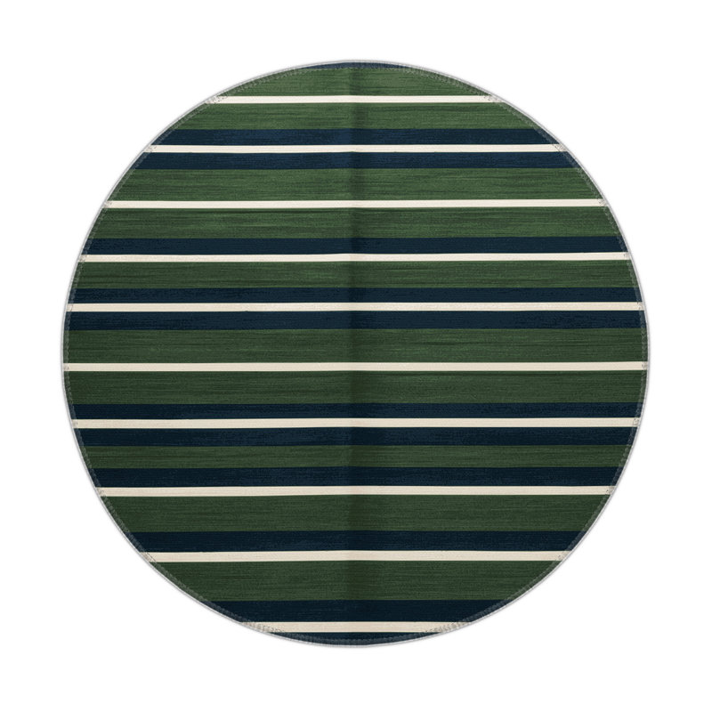 HorizontalStripes Green Indoor and Outdoor Area Rug, Rectangle 9' x 12'