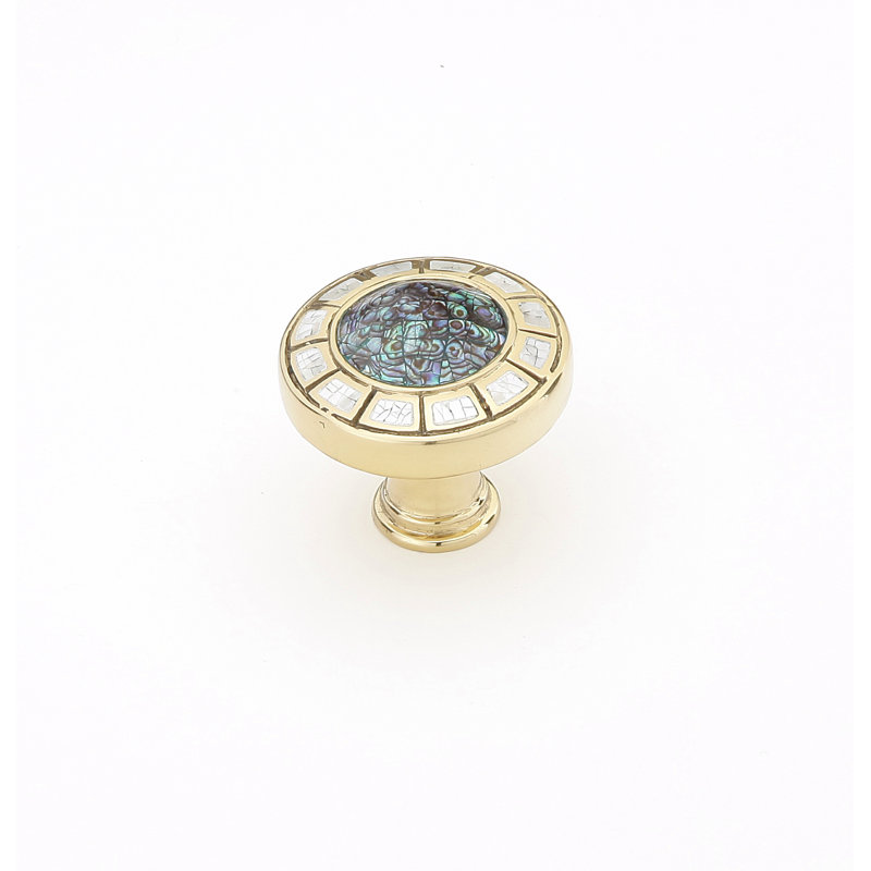 Schaub Fair Isle 1-1/2" Circle Cabinet Knob, Polished Brass
