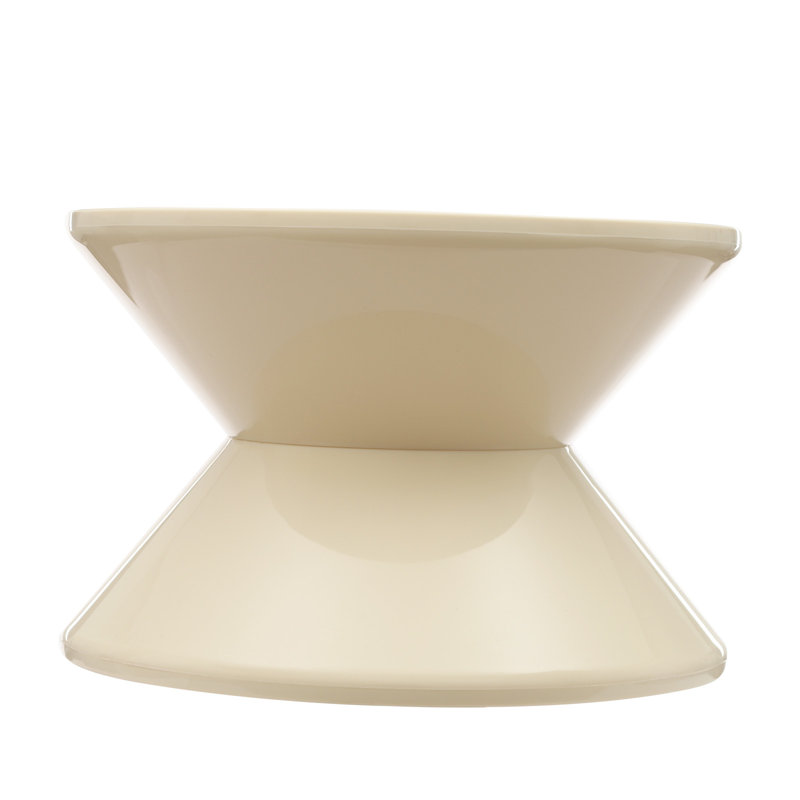14.2x9.3” Round Side Table, White