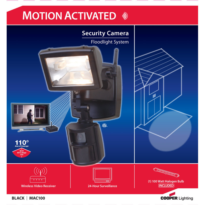 Motion Activated Light with Video Monitor in Black