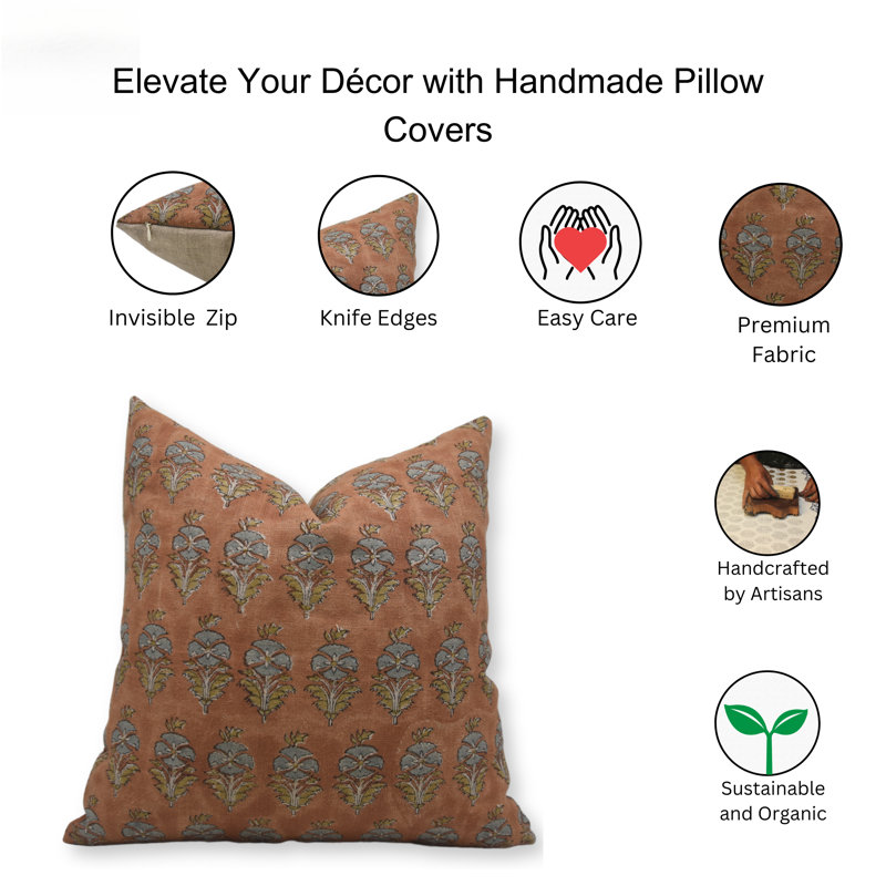 Linen Indoor/Outdoor Pillow Cover, 18"H x 18"W