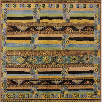 Tapis bleu / vert / jaune Crete