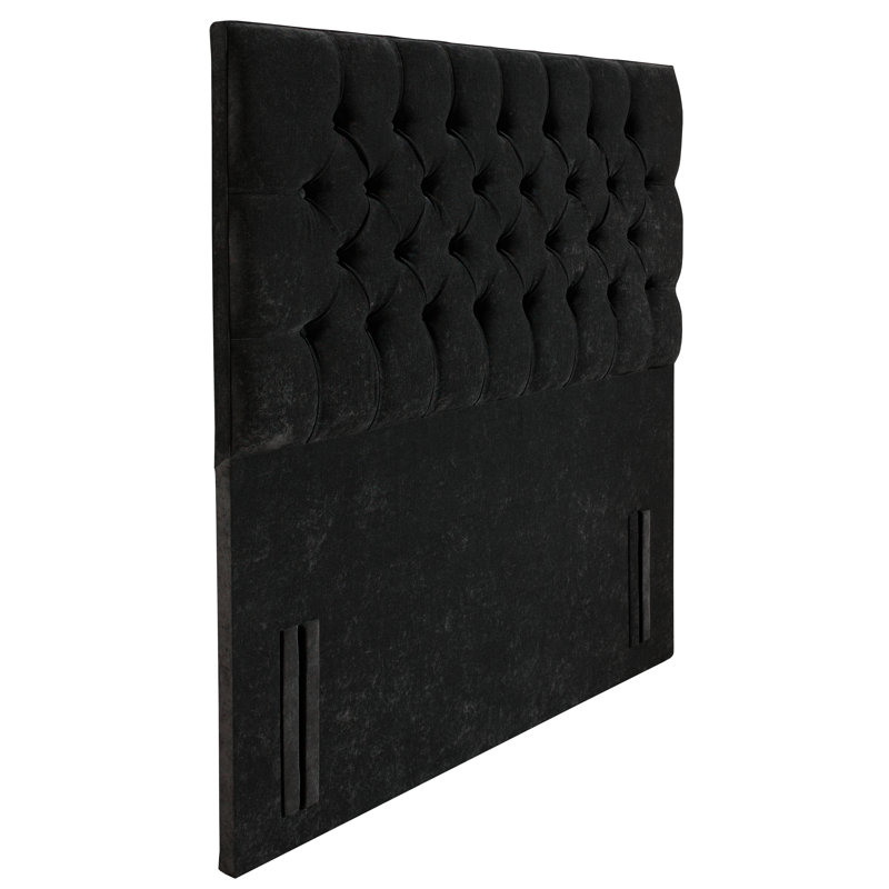 Nicolette Upholstered Headboard, Black, Double (4'6)